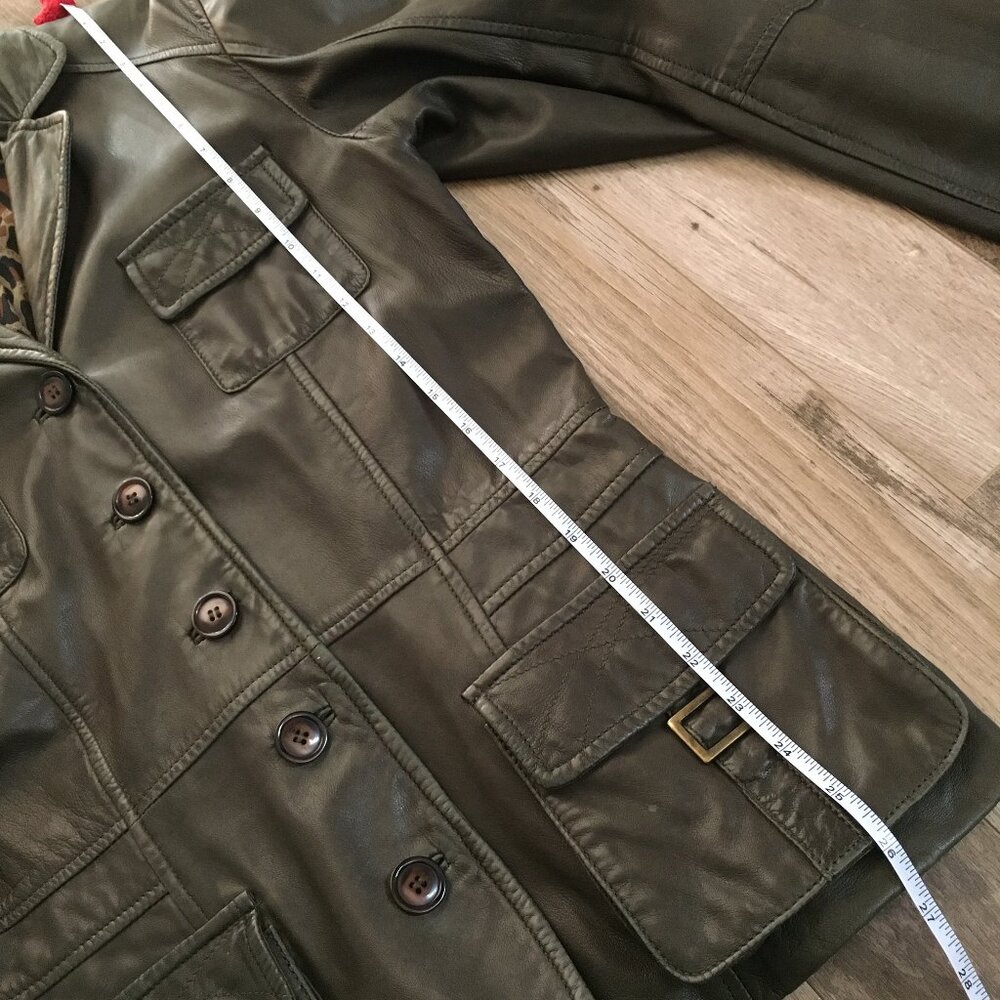 VTG Y2K Danier Leather Field Utility Jacket Earthy Brown S - Picture 15 of 16